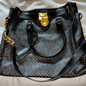 Michael Kors Bags | Mk Soft Leather Large Hamilton black/gold